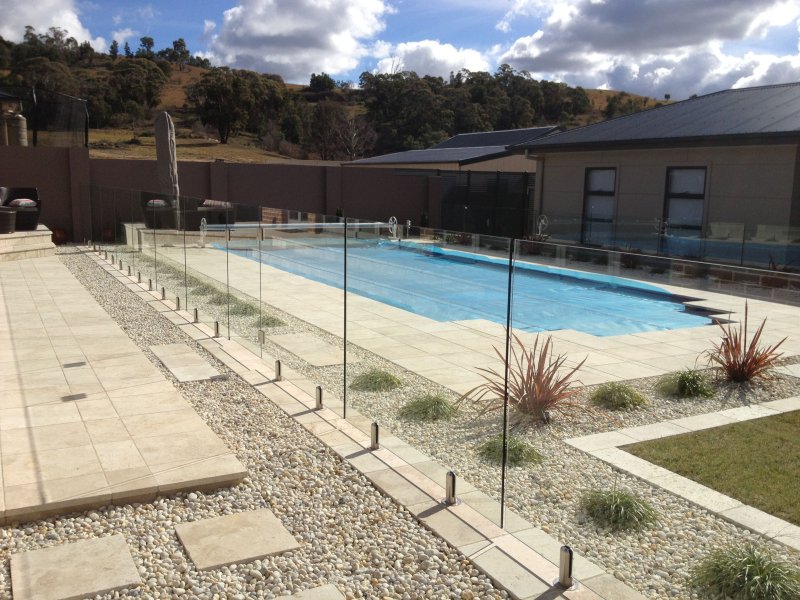 Glass fence of the pool