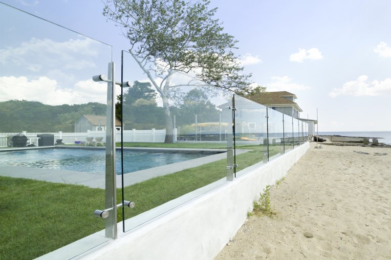 Glass fence of the pool