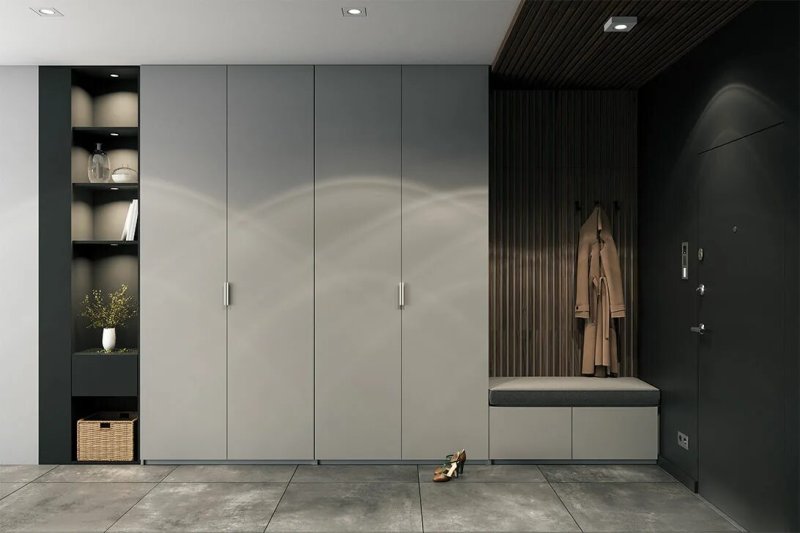 A cabinet in an entrance in a modern style