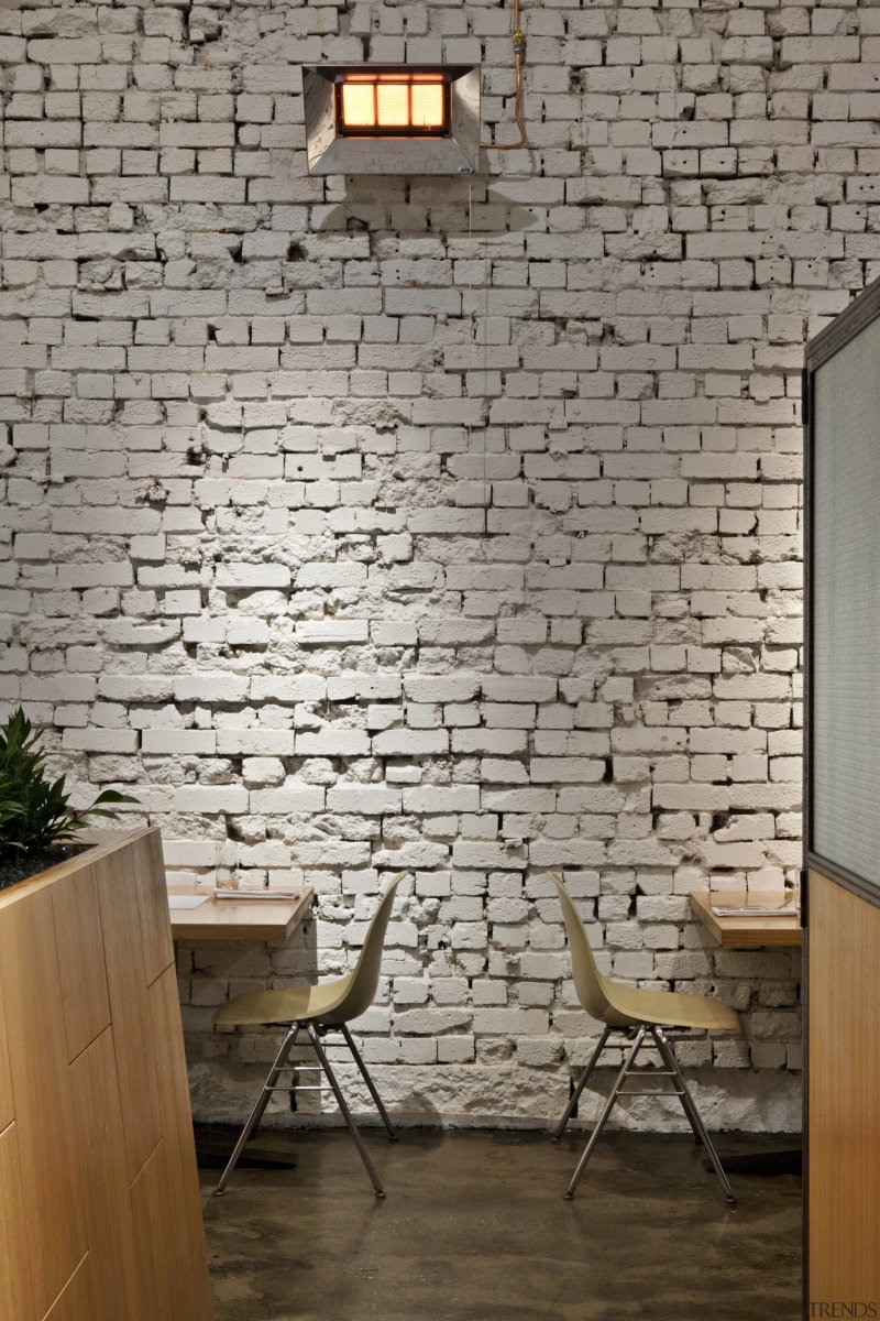 Brick in the interior of the restaurant