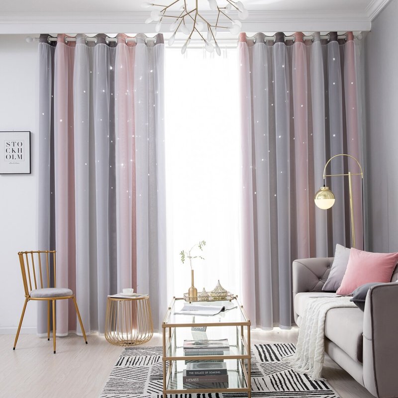 Two -layer curtains for the living room