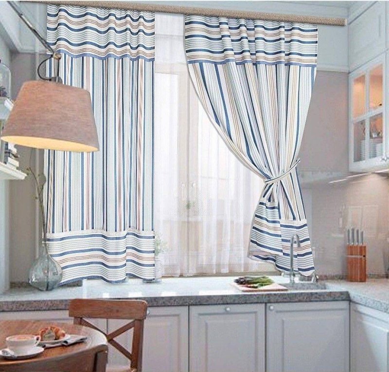 Curtains for the kitchen in modern style short