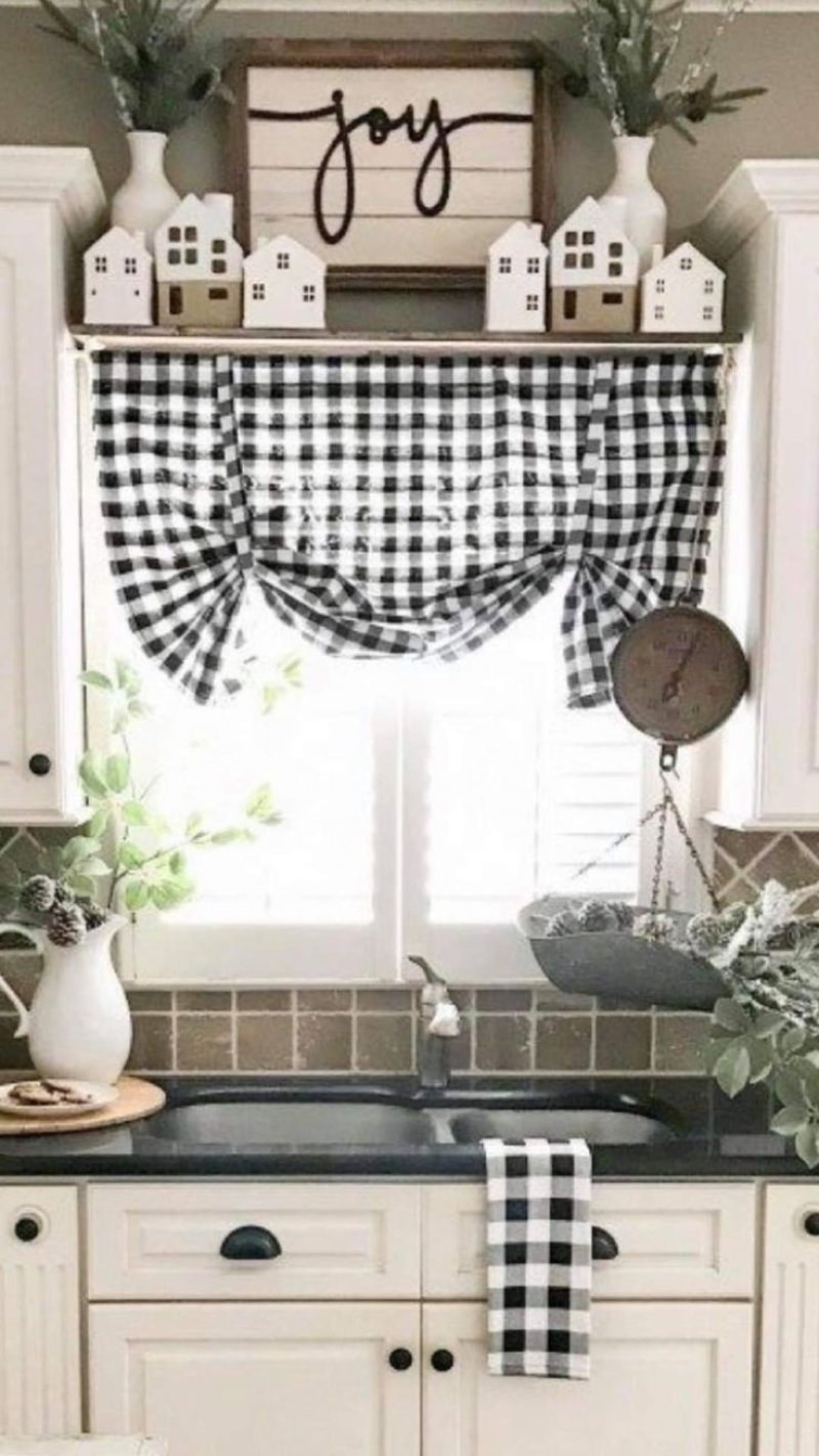 Curtains in a cage for the kitchen