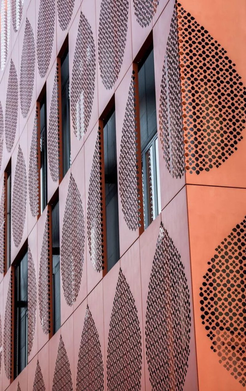 Perforated panels for the facade