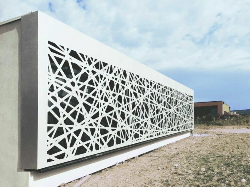 Perforated panels for the facade