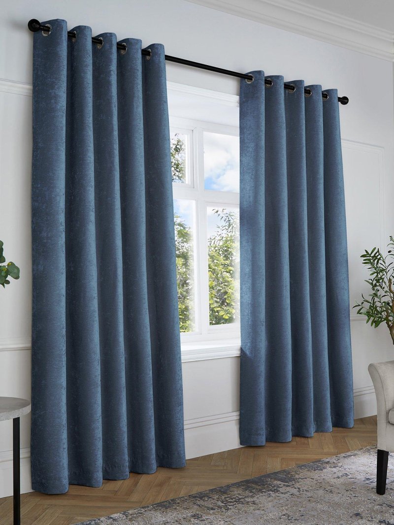 Dark blue curtains