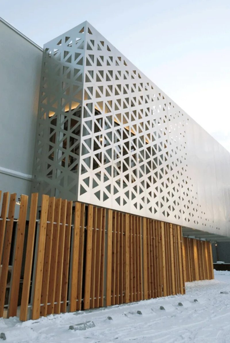 Architecture with perforated panels