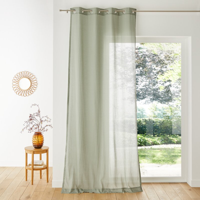 Curtain with flax effect with nyong eyelets