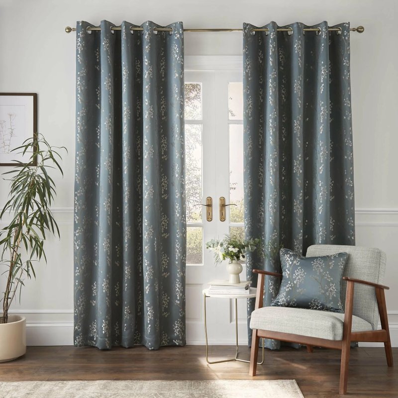 Blue curtains