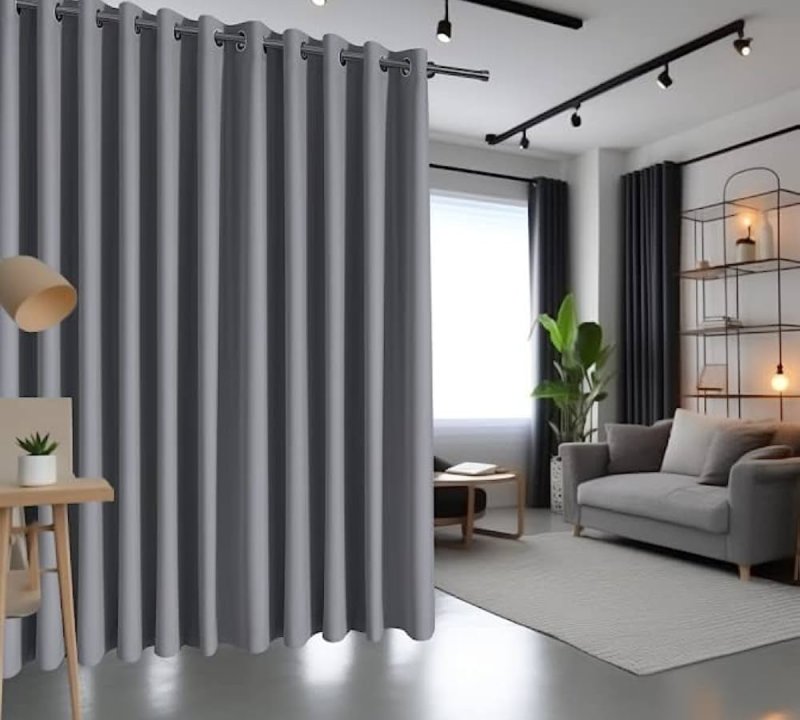 Partition with curtains