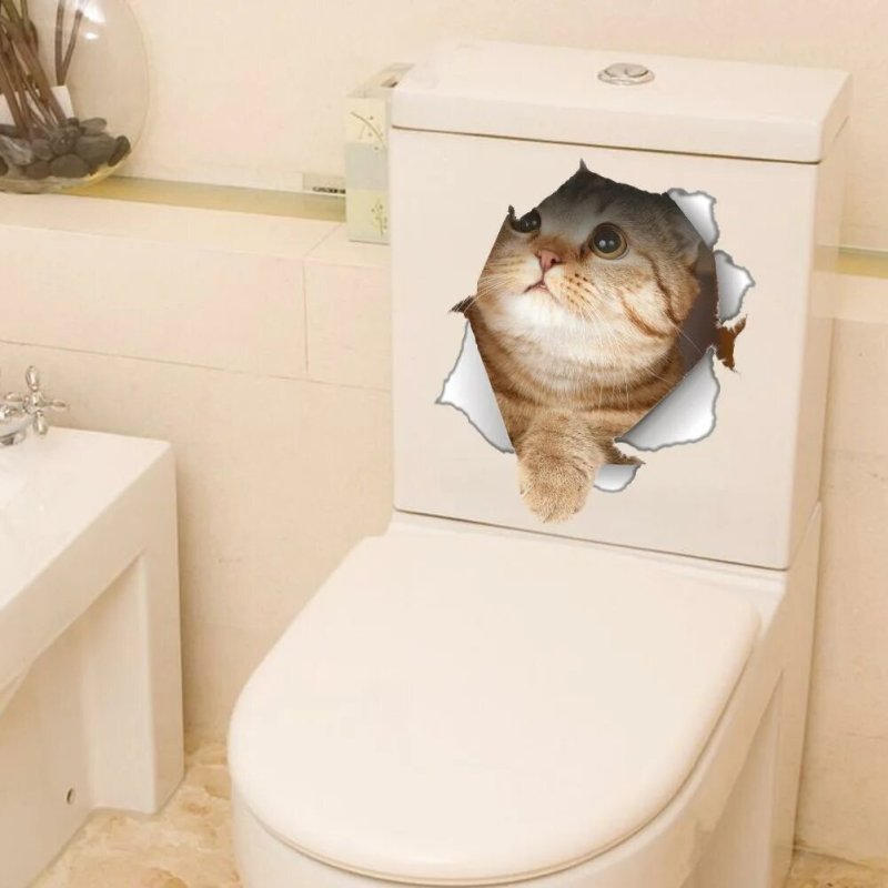 Toilet sticker cat