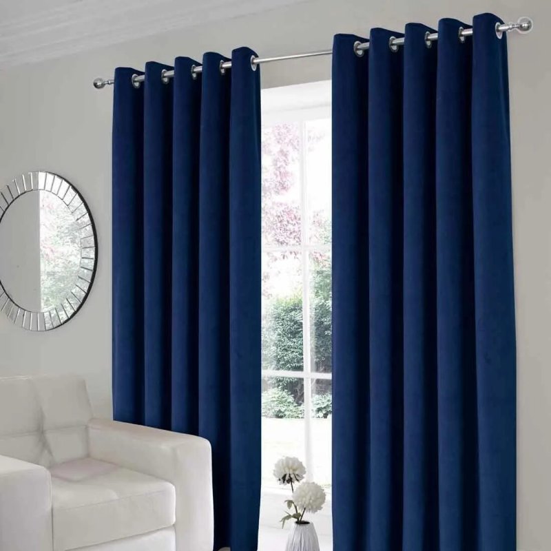 Dark blue curtains