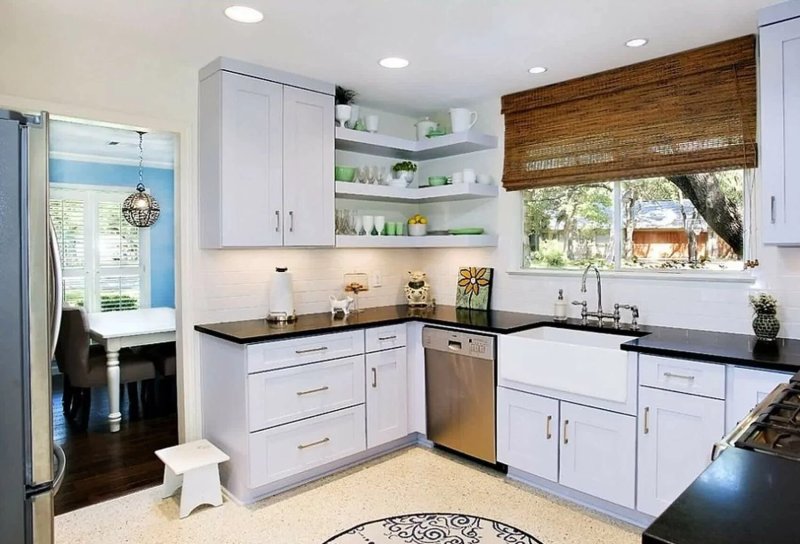 Kitchen with open shelves design