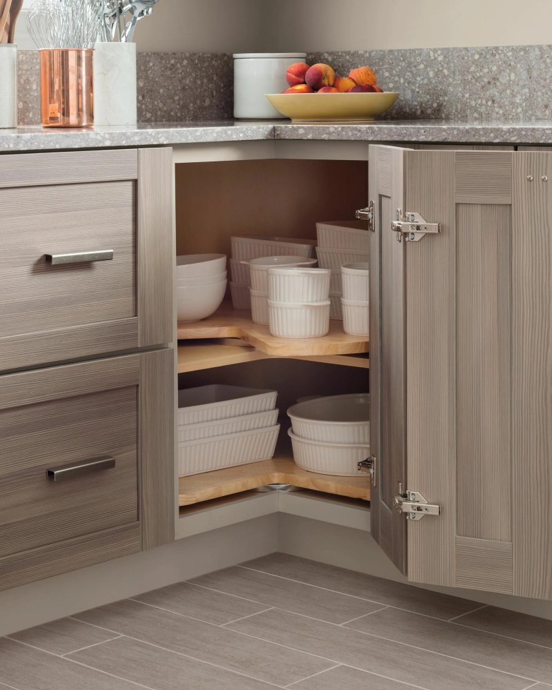 Corner cabinet in the kitchen