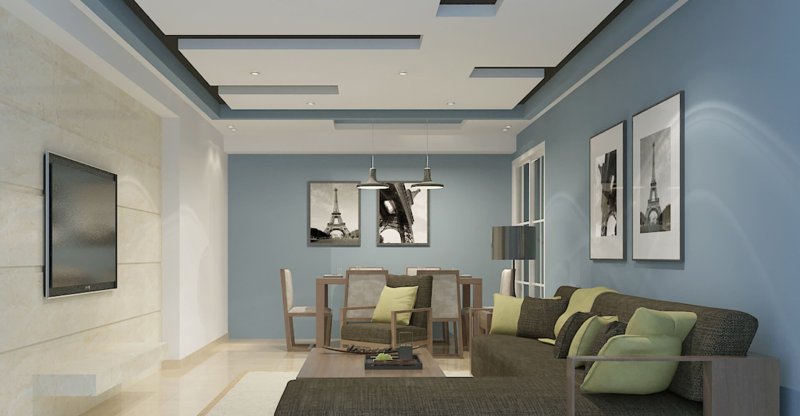 Modern ceilings in the living room