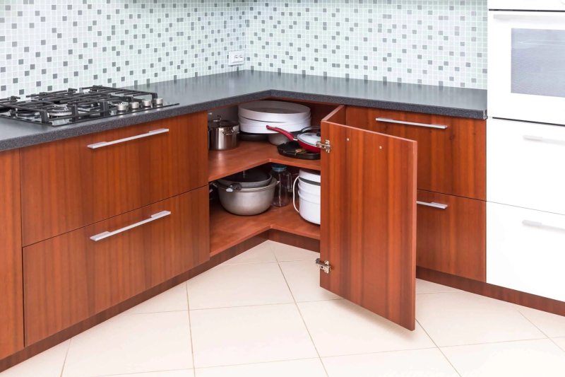 Corner cabinet of the kitchen