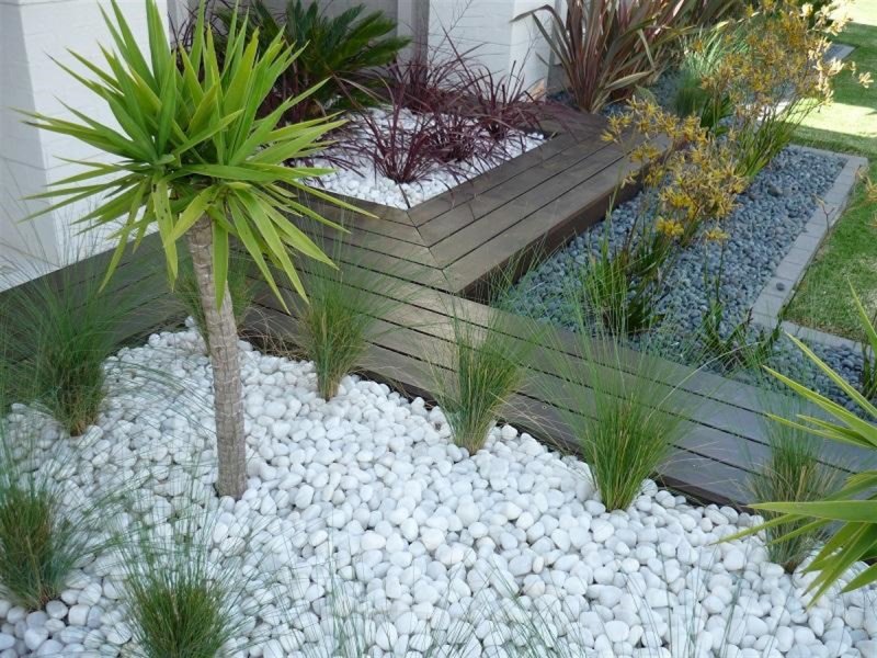 Pebbles in landscape design