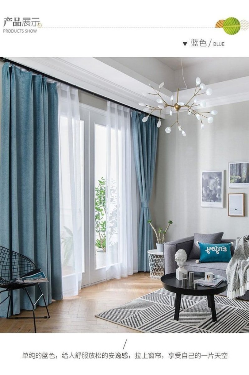 Gray blue curtains