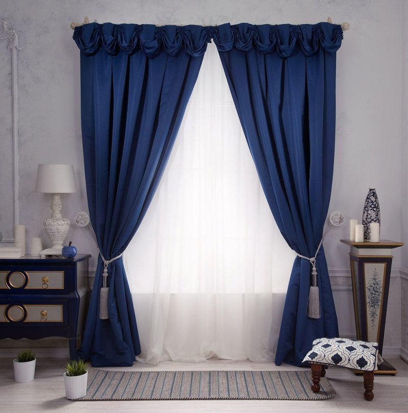 Blue curtains