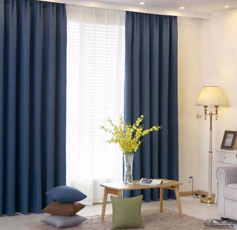 Dark blue curtains