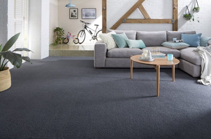 Gray carpet in the interior