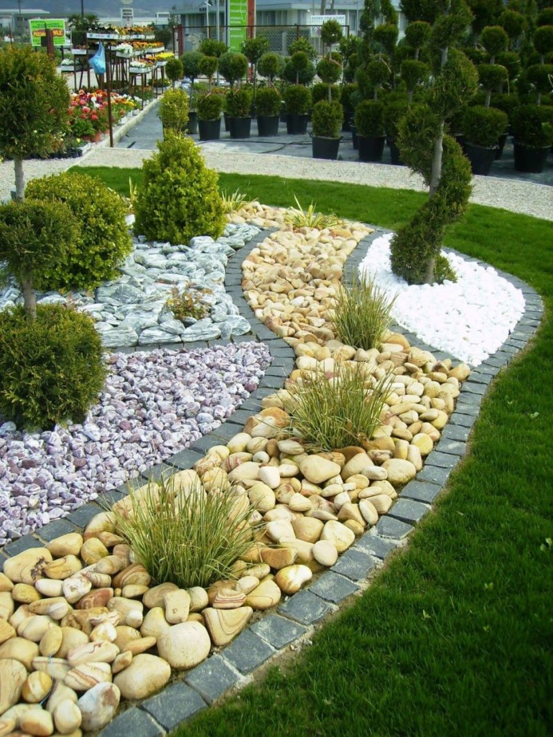 Pebbles in landscape design