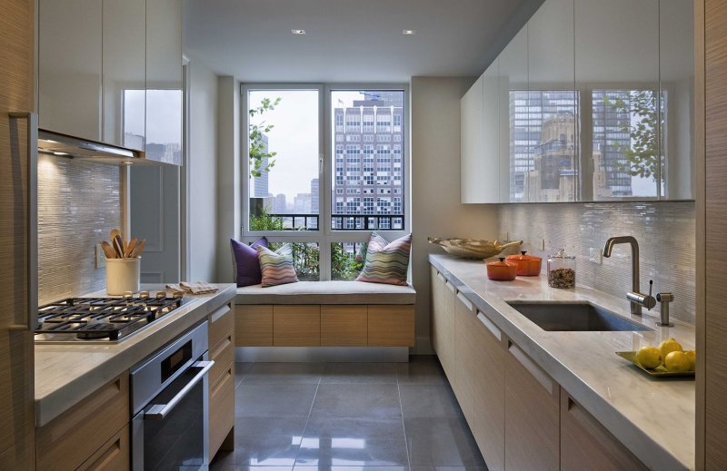 Kitchen interior with a window