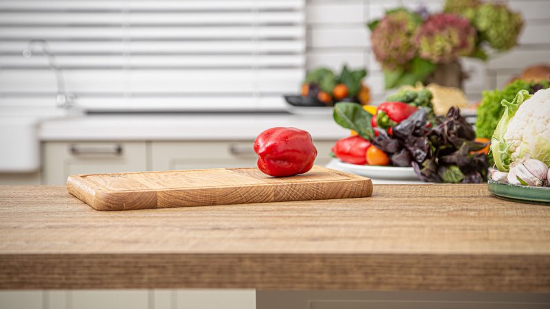 Cutting board on the countertop