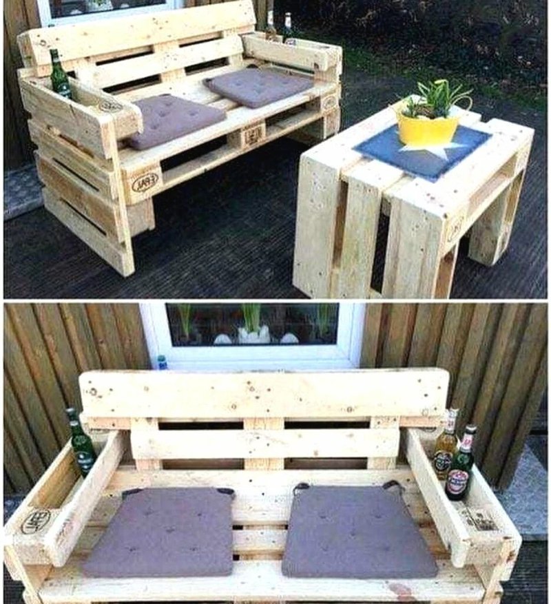 Furniture from pallets for giving