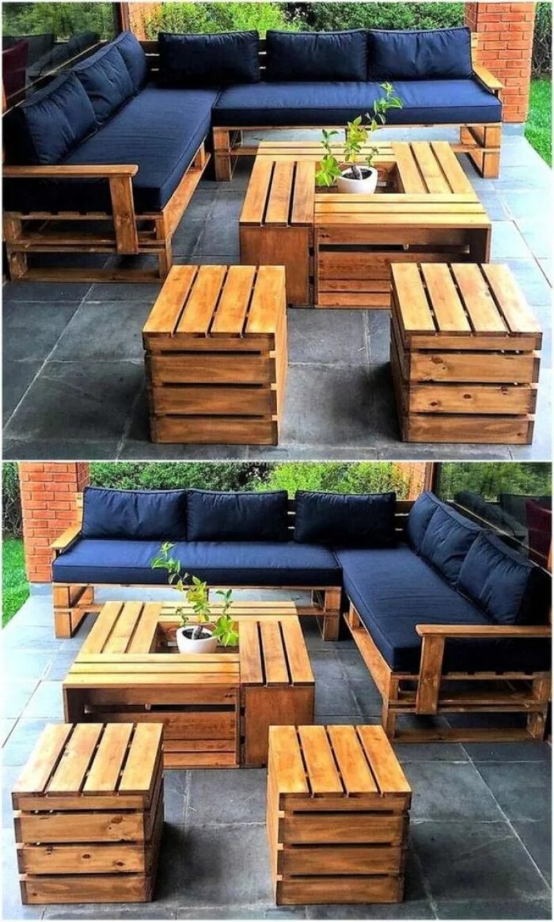 Garden furniture from European soldiers