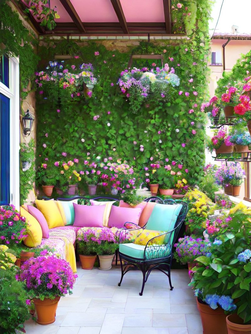 Beautiful flower balconies