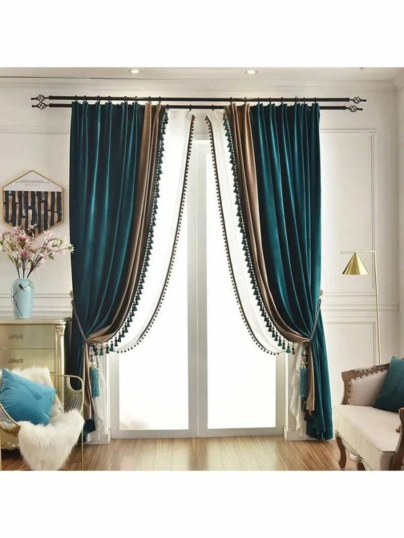 Emerald velvet curtains