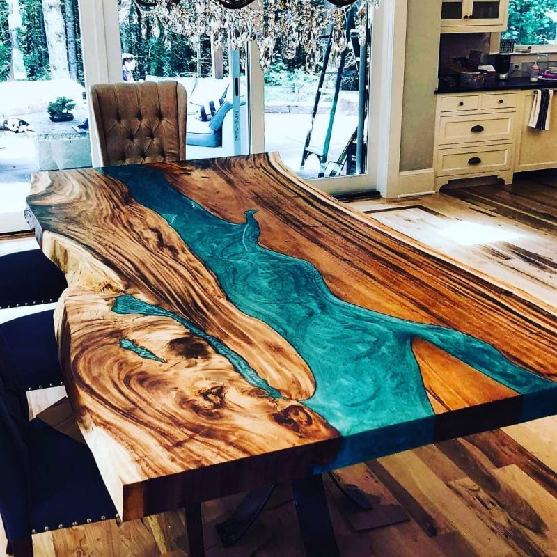 SLEB table with epoxy resin