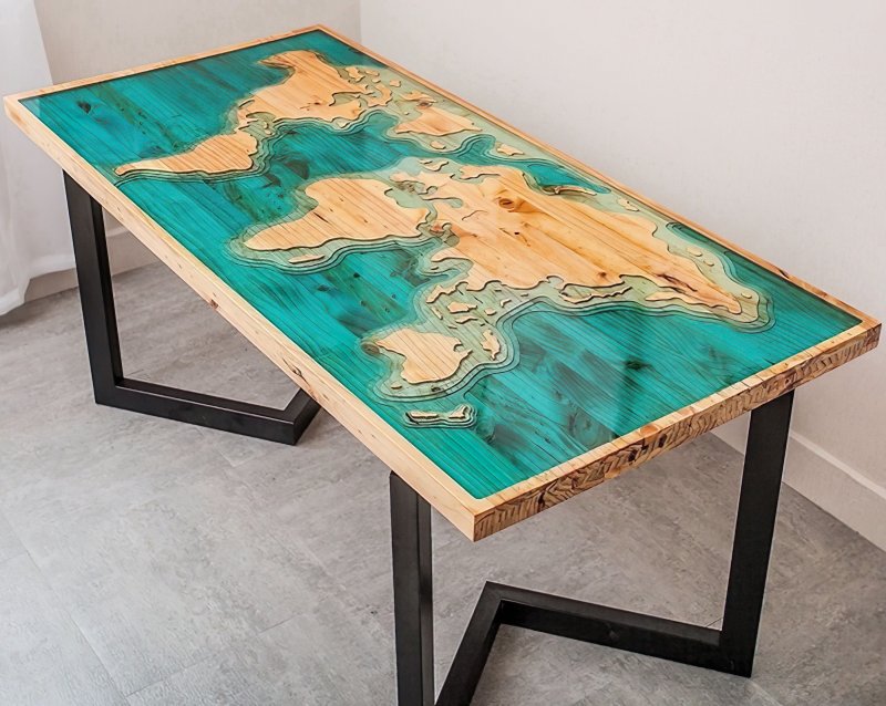 Table river from epoxy resin