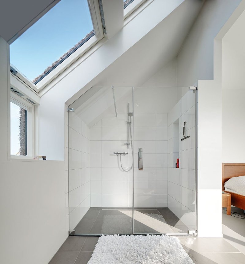 Shower on the attic