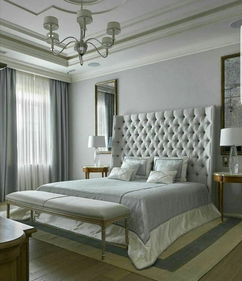 The gray bedroom of neoclassica