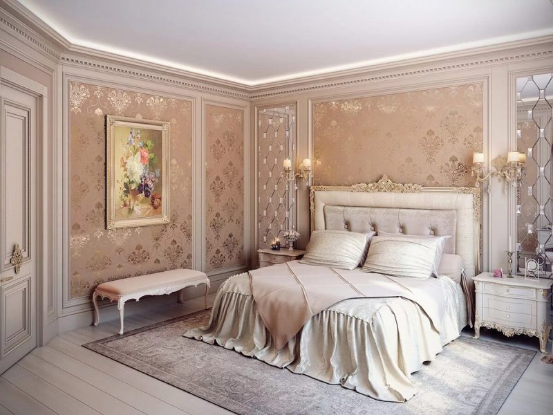 Classical style bedroom in light colors