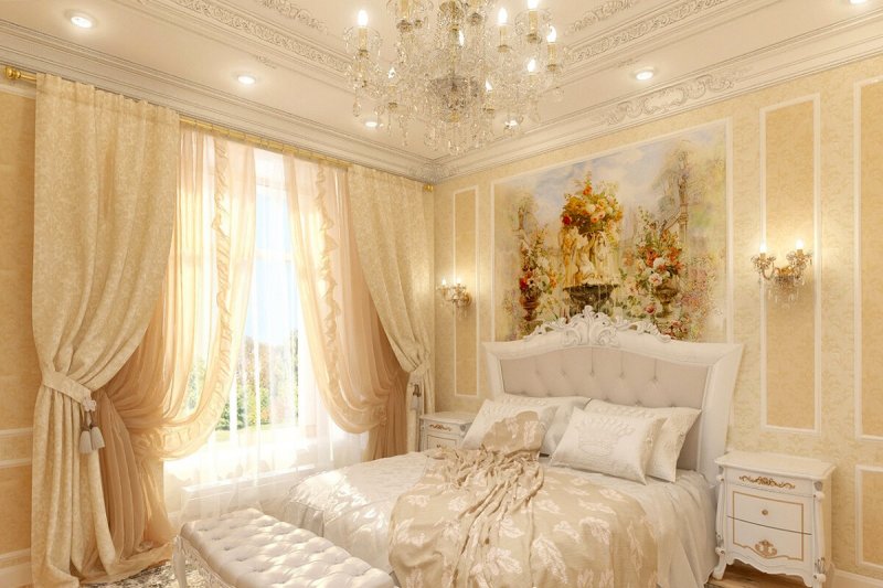 The classic interior of the bedroom