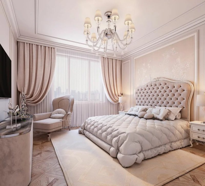 Bedroom in a modern classic style