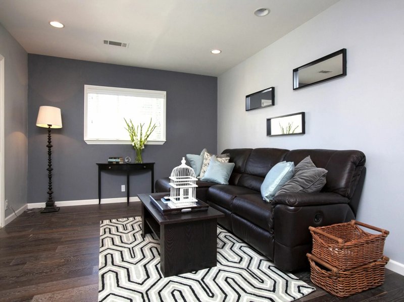 Living room in brown color