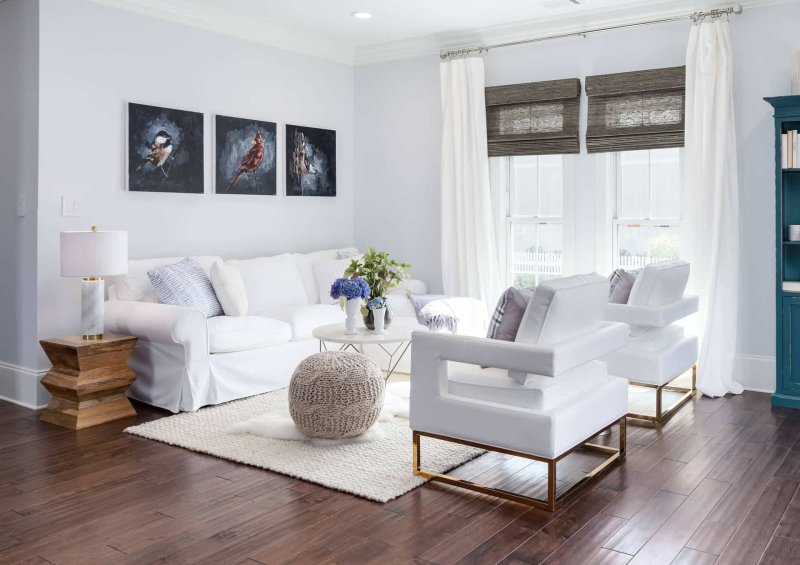 White interior of the living room