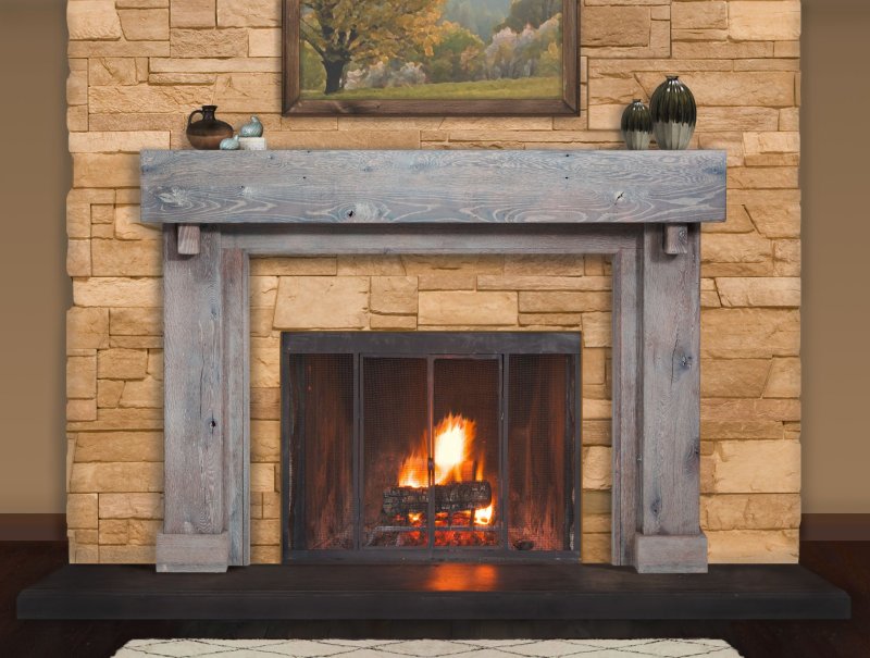 Stone fireplace