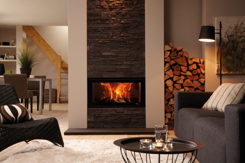 Fireplace in a modern interior