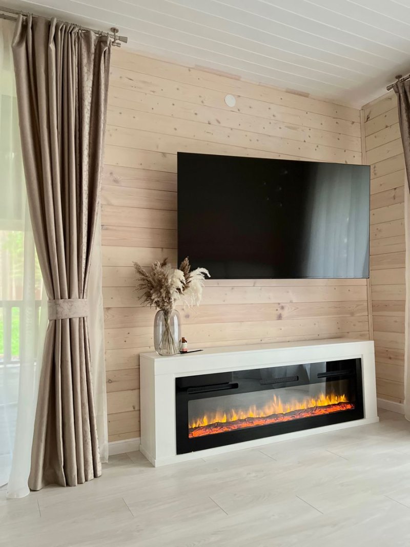 Electric fireplace in the interior