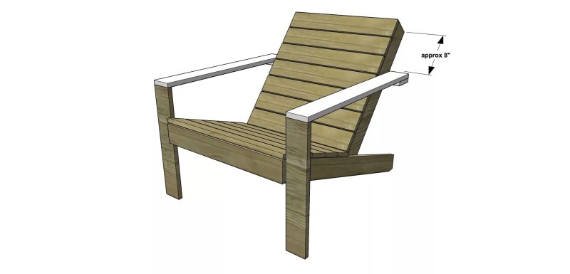 Modern Adyrondack Chair drawing