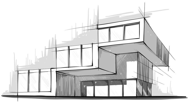 Modern architecture sketch