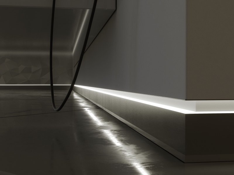 Floor skirting board with PN 050 LED EUROVUD