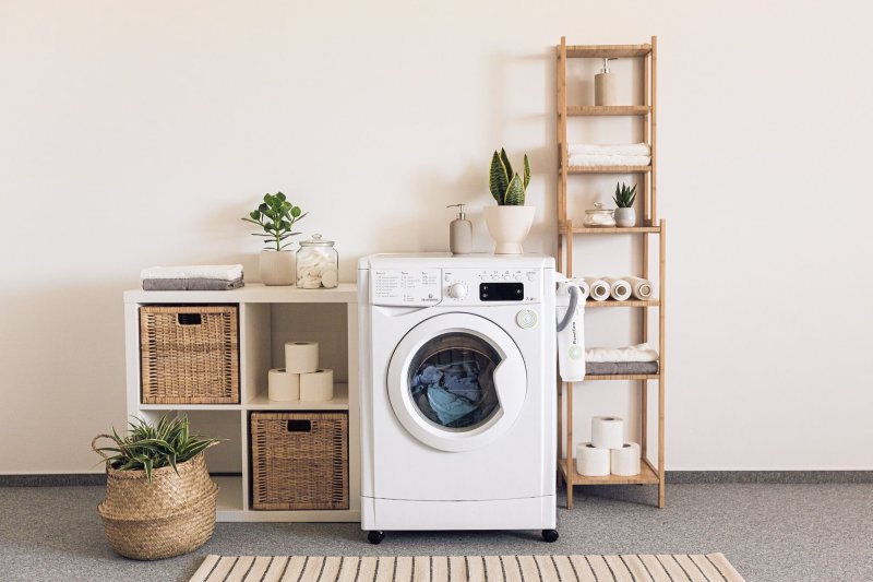 Washing machine in the interior