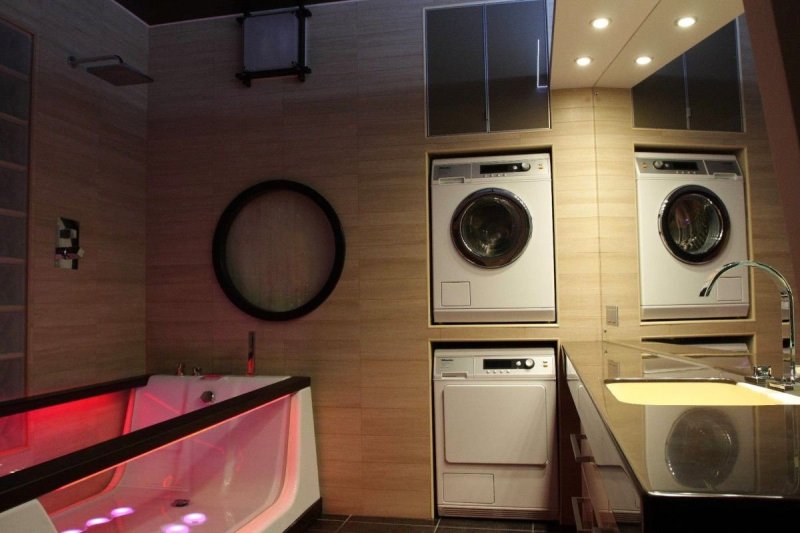 Bathroom design with washing machine