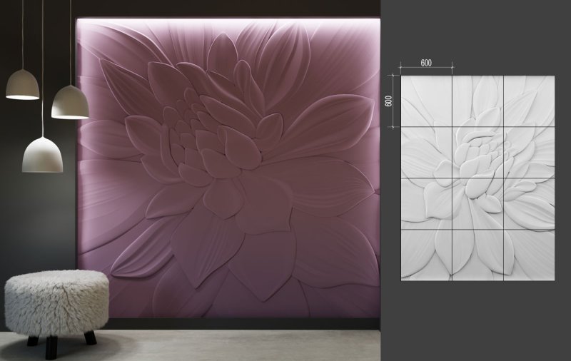 Gypsum 3d panel "Liliya"